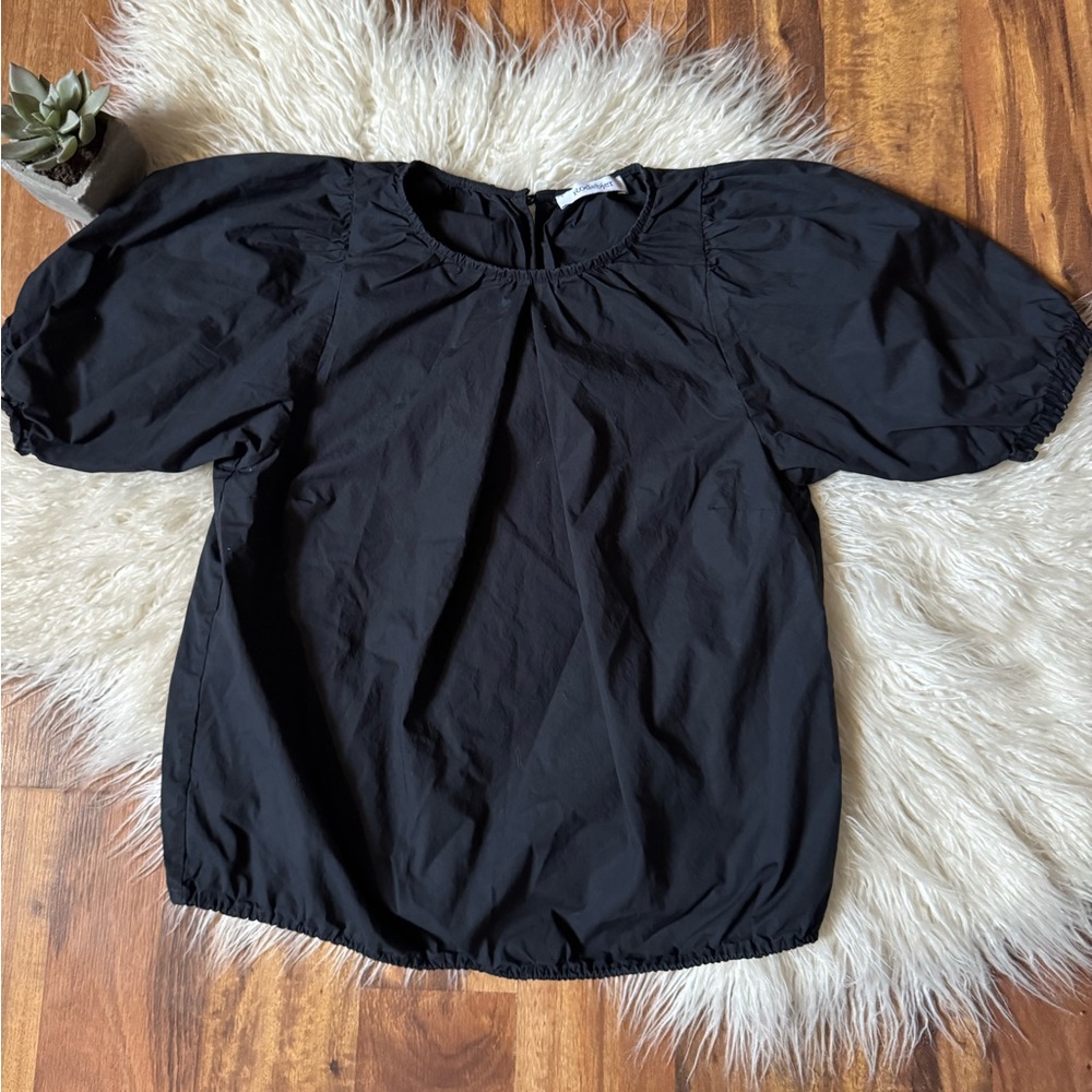 Rodebjer Women’s Puff Sleeve Cotton Blouse Black